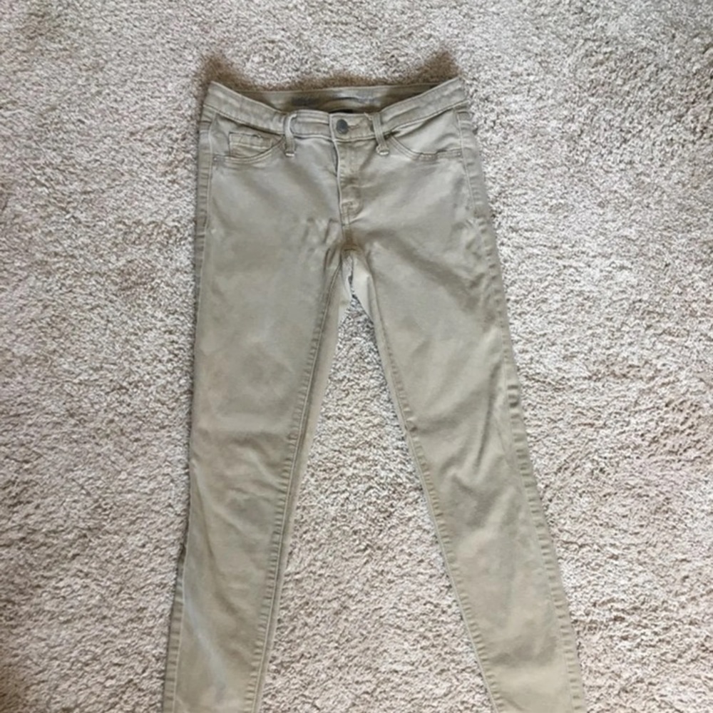 Tan Mid-Rise Jeggings